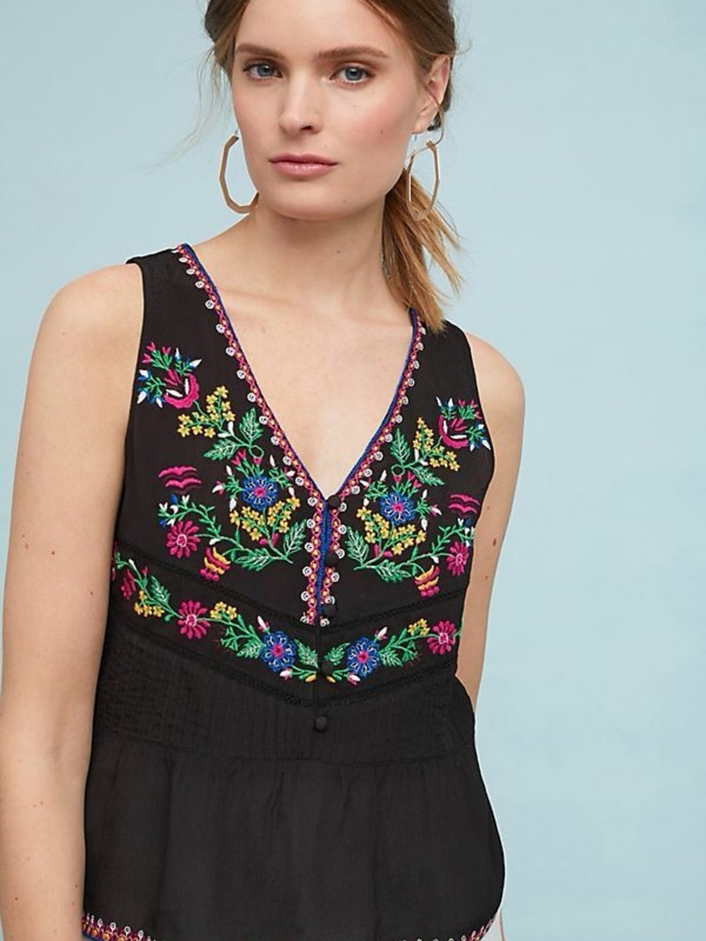 Anthropologie Carlotta Embroidered Blouse, by Maeve